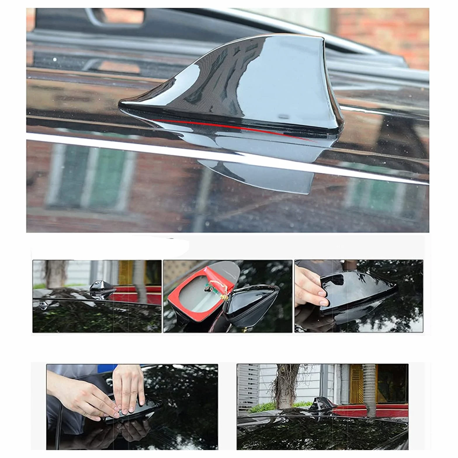 Generico Antena samochodowa płetwa rekina, sygnał radiowy FM/AM, antena dachowa, dla Renault Koleos Twingo Scenic Megane Fluenec Latitude Clio 1 2 3 4