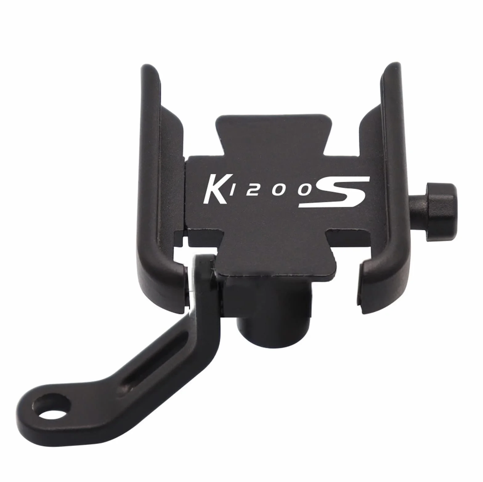 Dla BMW K1200S K1200 S Akcesoria Motocyklowe Kierownica Lusterko Uchwyt Na Telefon Komórkowy GPS Wspornik Stojaka Mocowanie Motocyklowe (Kolor : Mirror type Black)
