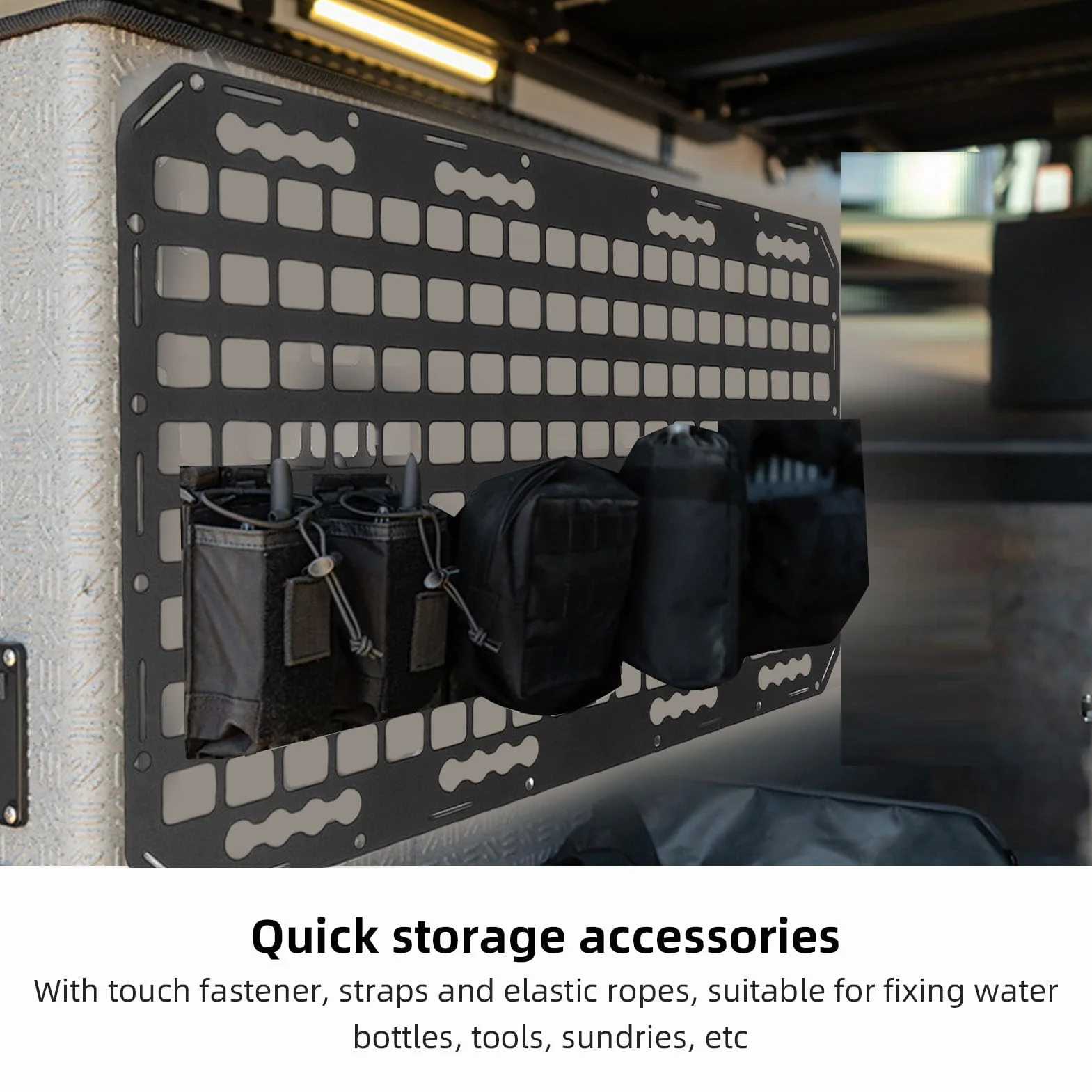 Tbest L Track Molle Panel Aluminiowy Organizer do Samochodów SUV Pickupów RV Lekkie Akcesoria do Zawieszania Tablica Przechowywania