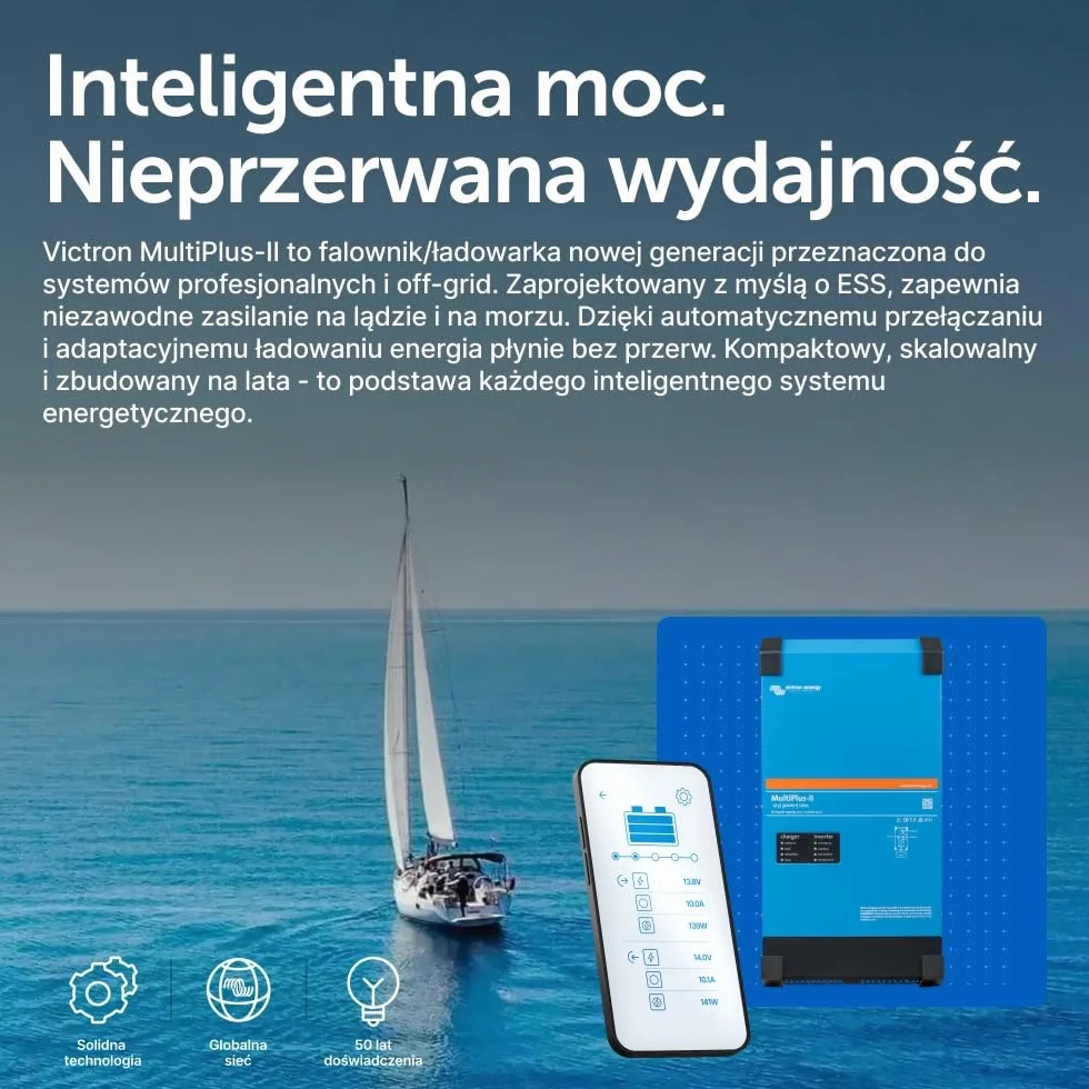 Victron Energy MultiPlus-II 3000VA 12-Volt 230V Falownik Sinusoidalny 120 amp Ładowarka do Akumulatorów
