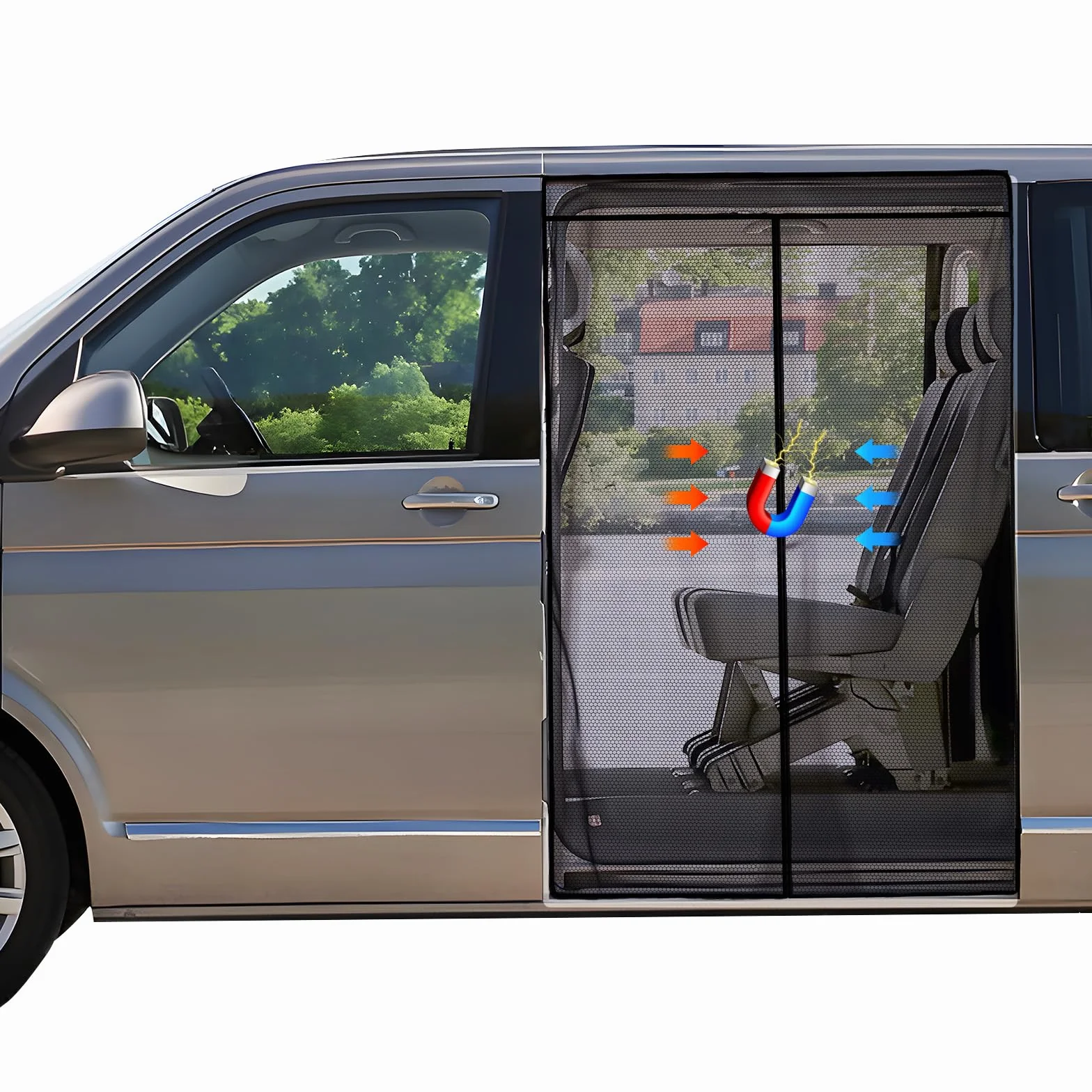 ZATOOTO Moskitiera magnetyczna do VW T5 T6 ochrona przed owadami siatka zacieniająca drzwi boczne