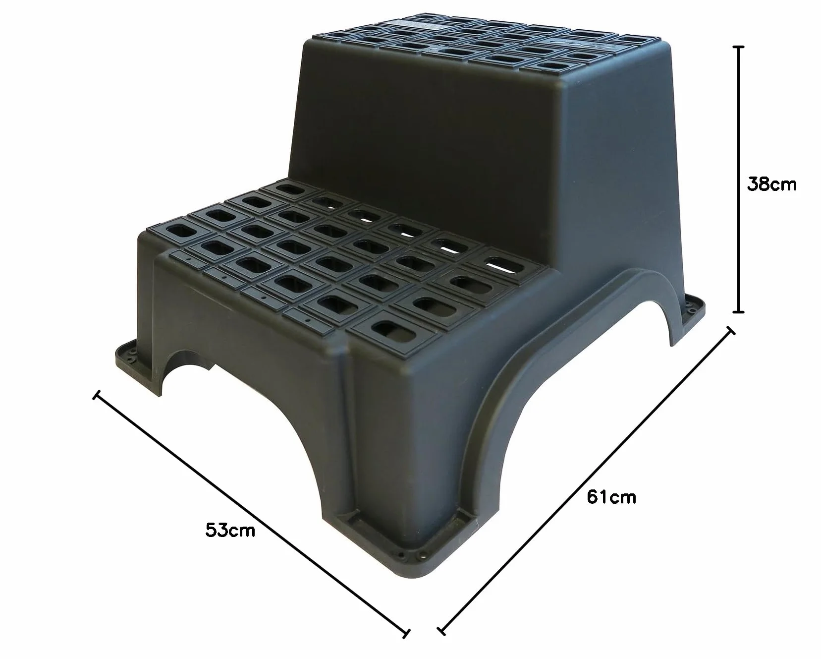 MGI 3797 podwójny plastikowy stopień, 53 cm x 61 cm x 38 cm
