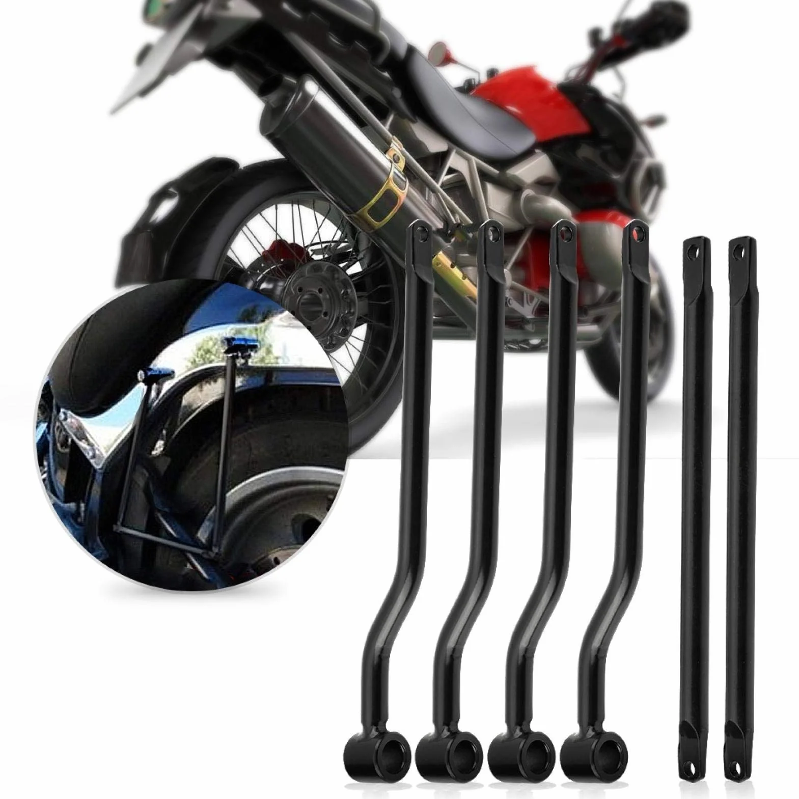 Stelaże pod sakwy uniwersalny wspornik siodełka motocyklowego Czarny