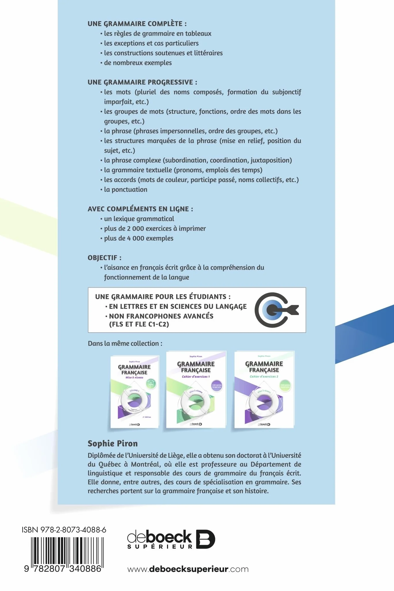Grammaire française: Volume 2, Perfectionnement Supérieur et formation continue