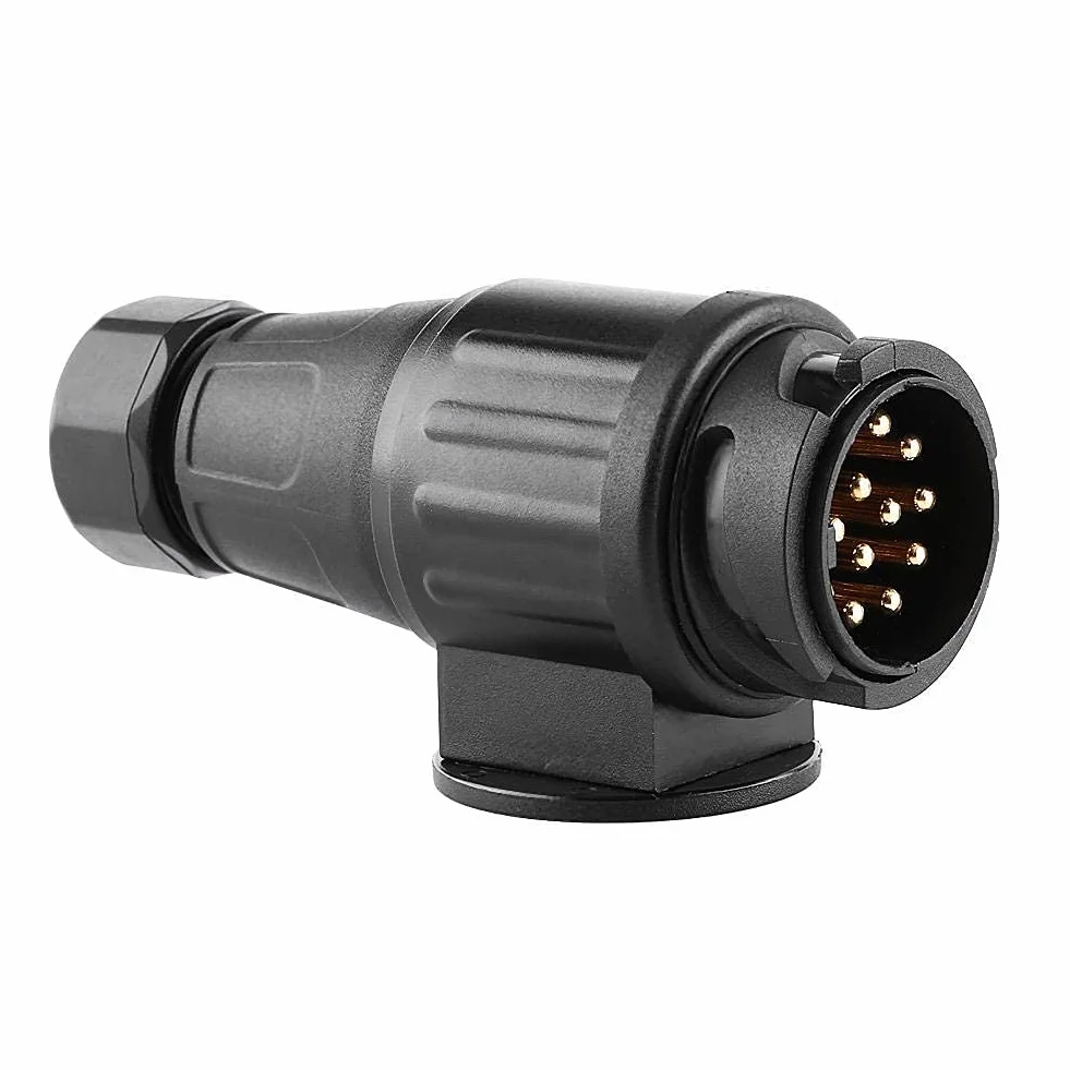 Wtyczka 13-pinowa, 12V 13-biegunowa przyczepa kempingowa Kabel elektryczny Adapter złącza Gniazdo drążka holowniczego