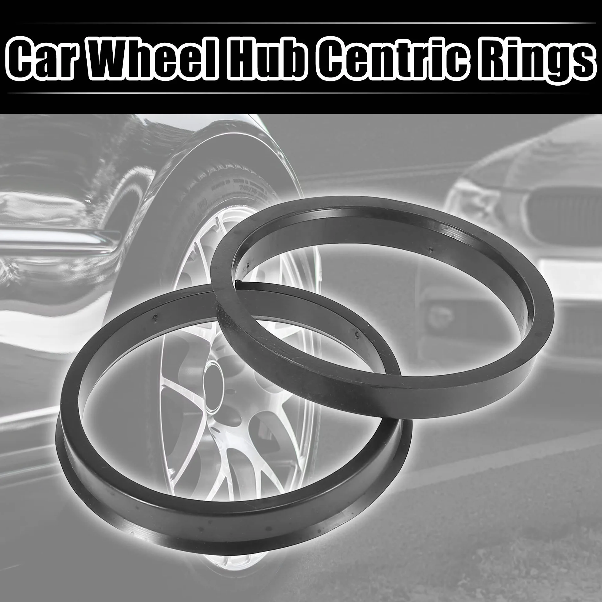 X AUTOHAUX 4 sztuki plastikowe pierścienie centrujące dystansowe 65,1-72,56mm Czarne