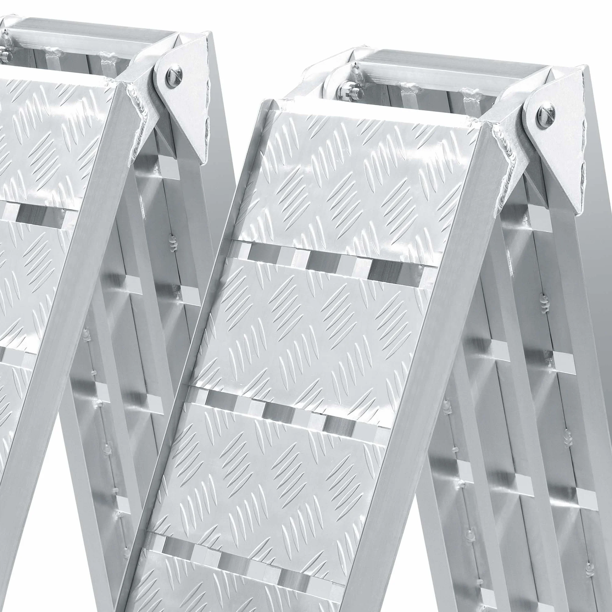 Wiltec Zestaw składany najazd aluminiowy 2 szt. o długości 228 cm i łączny udźwig 1360 kg, lekka i łatwa do przechowywania, do załadowania quadów i motocykli