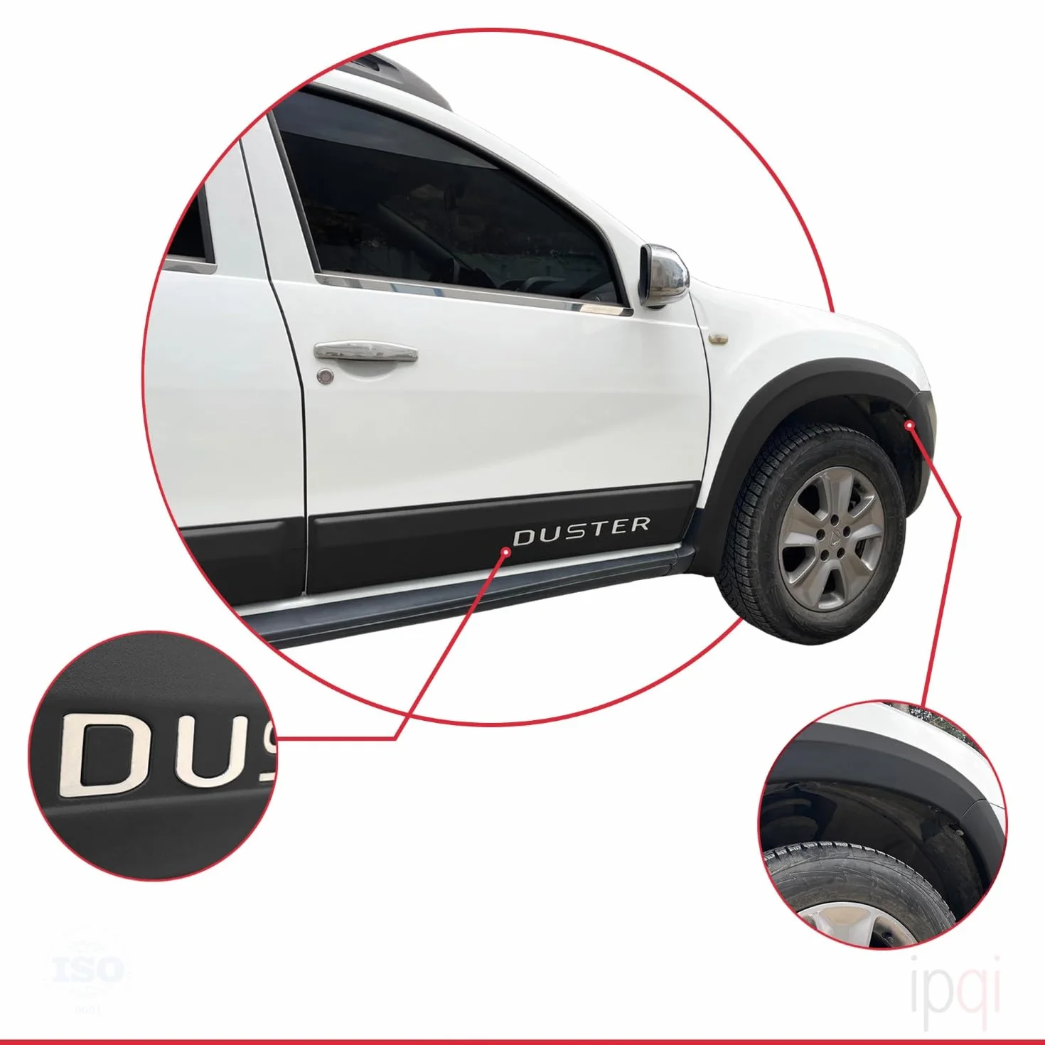 Ochraniacz błotnika i osłona boczna z tworzywa sztucznego do Dacia Duster 2010-2017 CZARNY