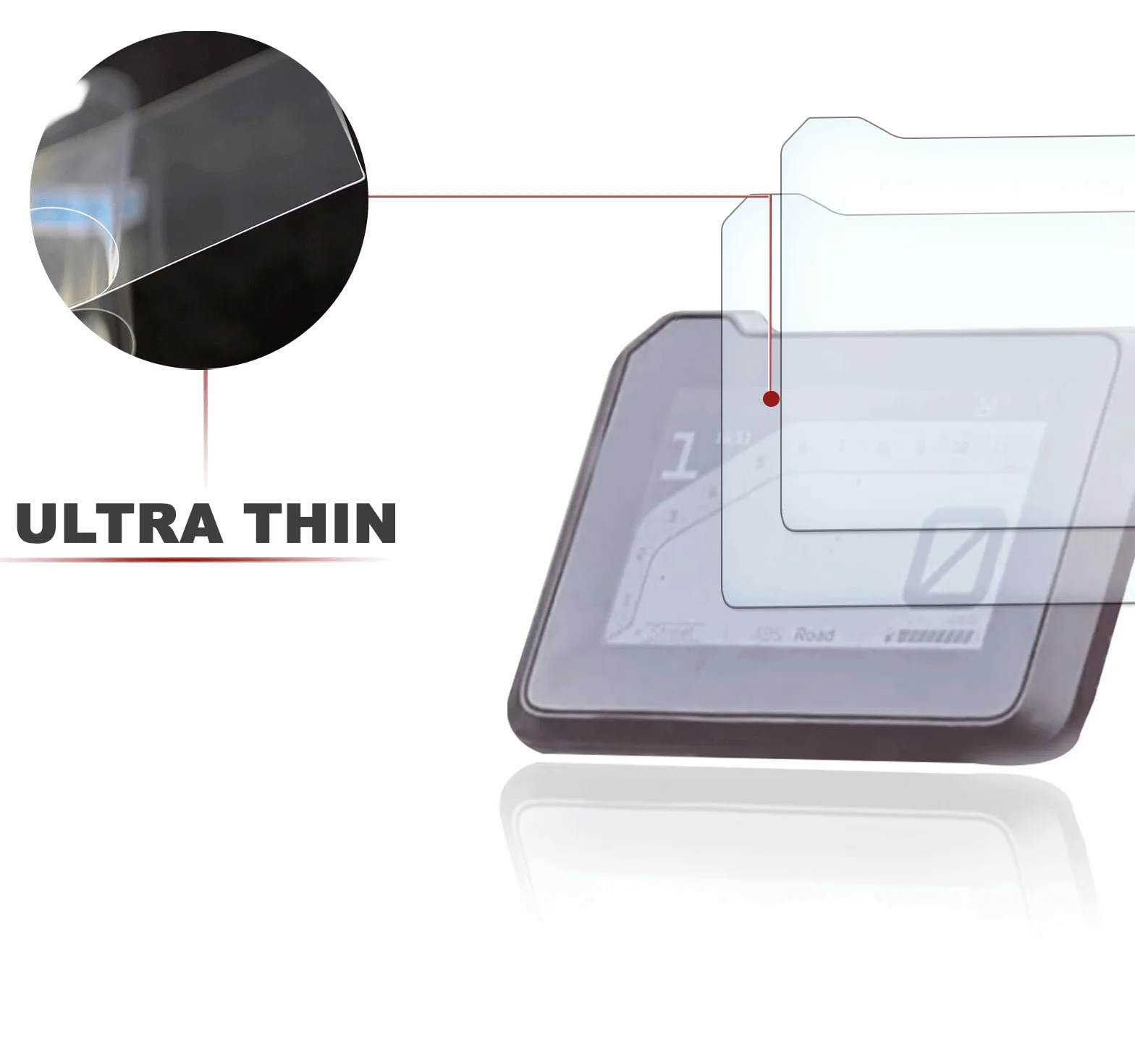 Folia ochronna na wyświetlacz prędkościomierza pasująca do KTM 125 Duke 2024+ 1 x Ultra Clear / 1 x Anti Glare