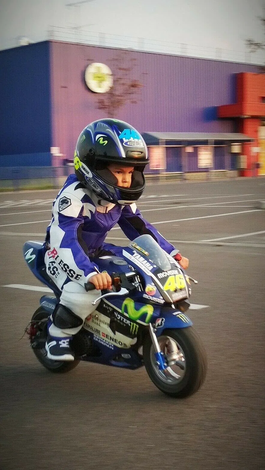 BI ESSE - Profesjonalny kombinezon dziecięcy mini motocyklowy ze skóry i Cordury z ochraniaczami CE (niebieski/biały, XL (10–11 lat), Niebieski/biały, XL (10-11 ans)