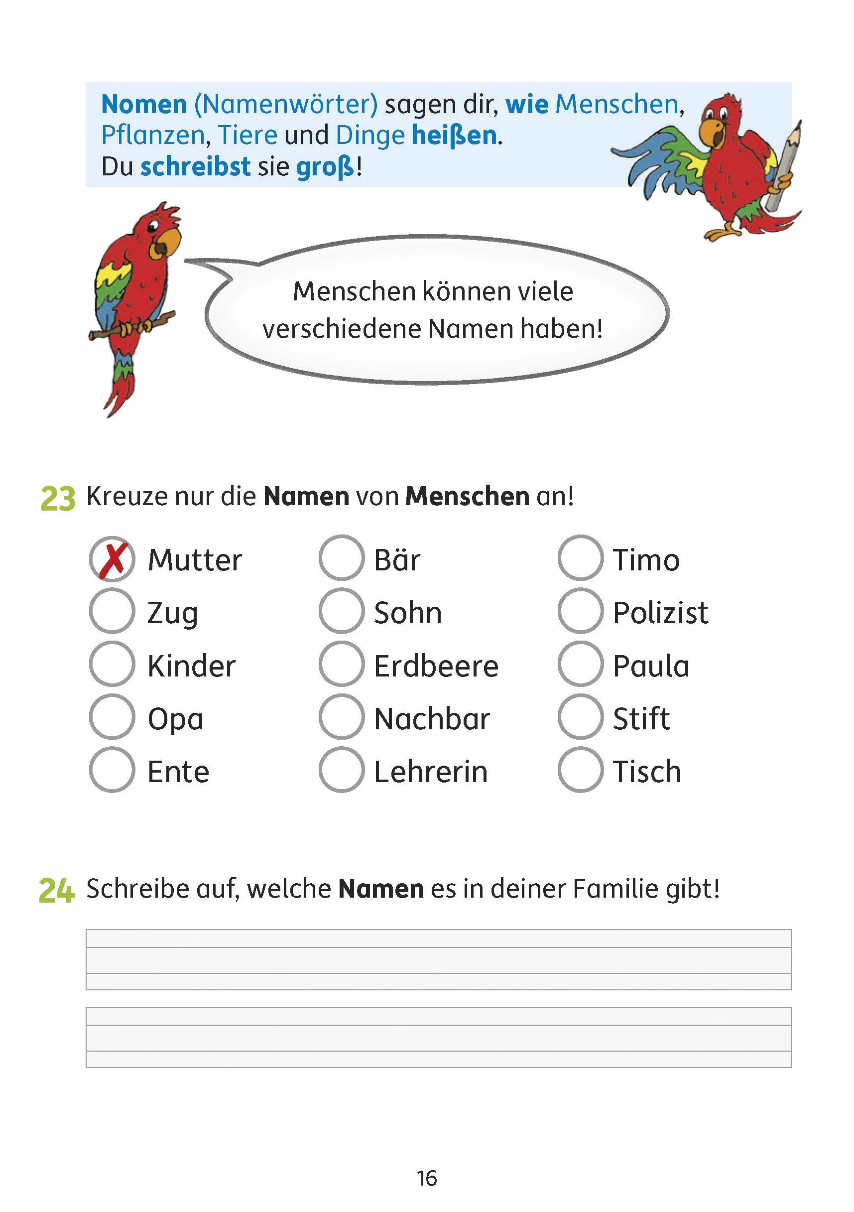 Grammatik 1./2. klasse: Buchstaben, Laute, Das Abc, Satzarten. Wie im Unterricht: Erklärungen mit Übungen und Lösungen: 212