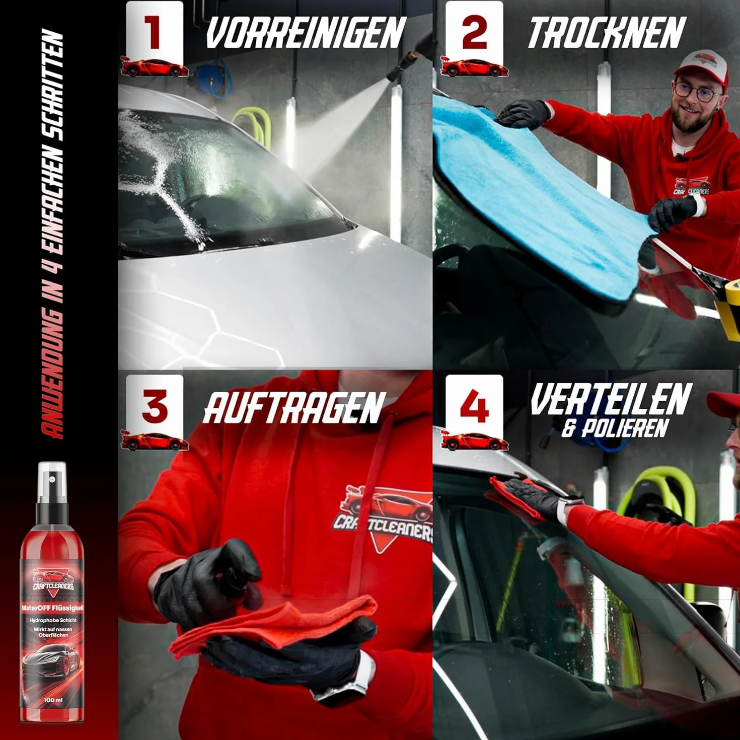 Hydrofobowy płyn WaterOFF 250ml – niewidzialna wycieraczka w sprayu, impregnacja szyb, wodoodporna powłoka dla lepszej widoczności i ochrony przed zabrudzeniami