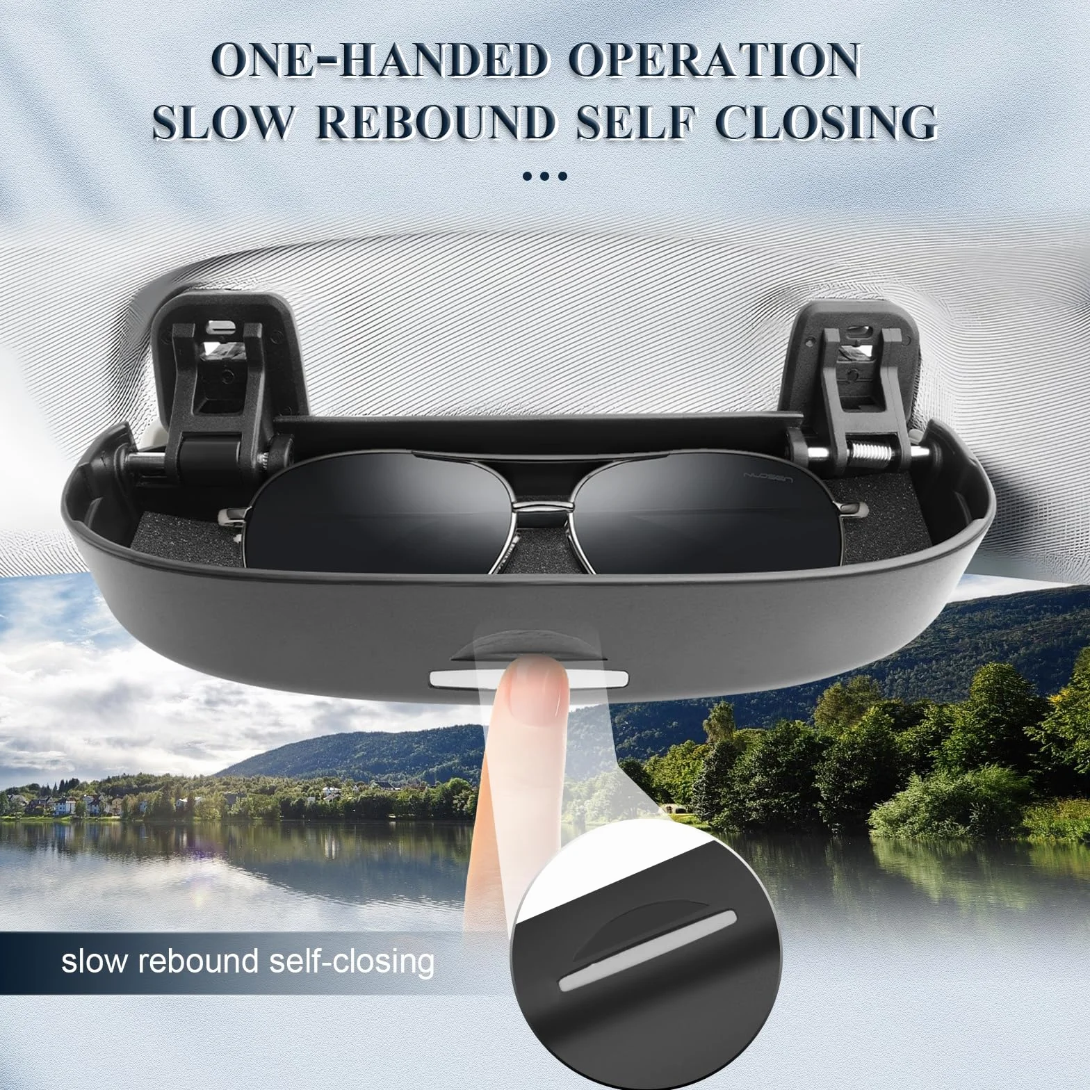 BIBIBO Uchwyt na okulary kompatybilne z Seat Ateca/Leon MK4 KL/Formentor 2020-2025 / Terramar 2024 2025, samochodowe etui na okulary przeciwsłoneczne, akcesoria terramarowe, pudełko do przechowywania