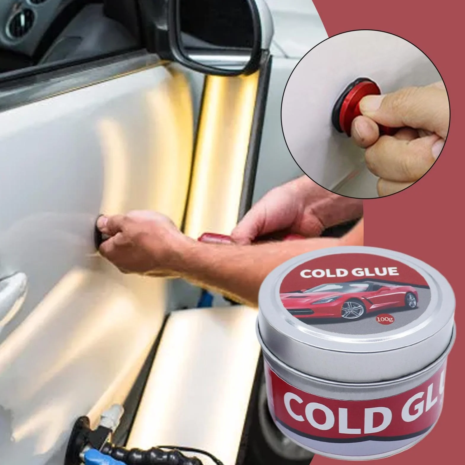 Cold Glue Dent Removal, Car Body Repair Glue, Cold Glue Adhesive Fast Repair, Compact Adhesive Repair Tool, Effective Dent Puller Glue Automotive, Easy To Use, Portable for Efficient Car Body Repair