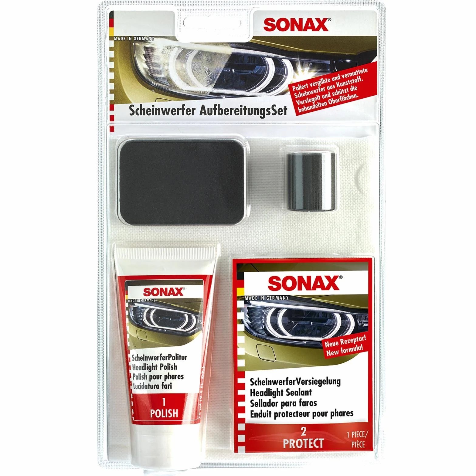 SONAX Zestaw do oczyszczania reflektorów 85 ml