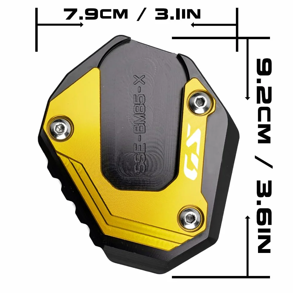 Pasuje do B&MW F800GS F900GS F850GS F750GS ADVENTURE Płyta Podpórka Motocykl CNC Stojak Boczny Przedłużacz Pad F850 GS Adventure F 750 850 GSA F 900 GS ADV (złoty)