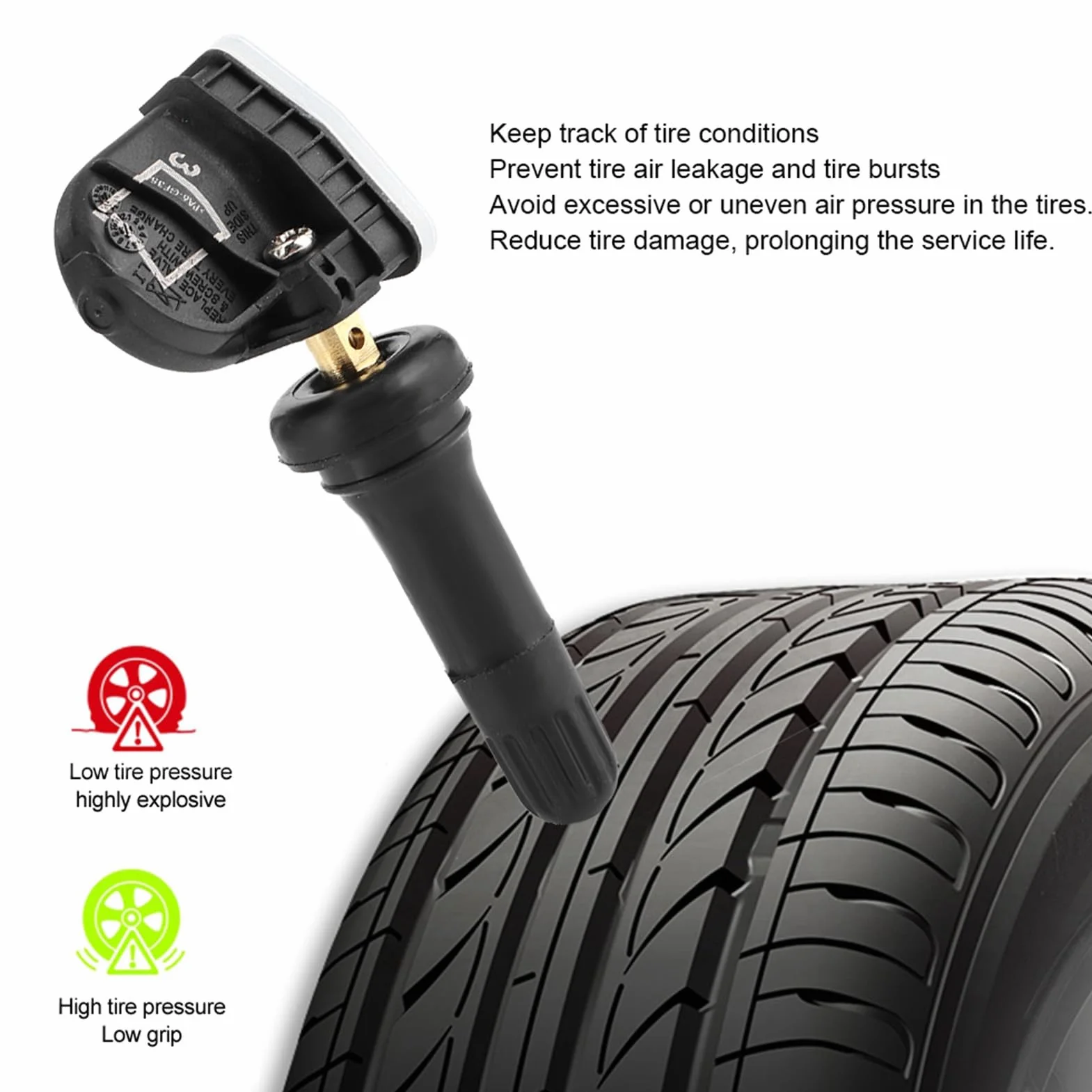 Czujnik Ciśnienia w Oponach TPMS Zestaw 4 Szt. Zawór Elektroniczny