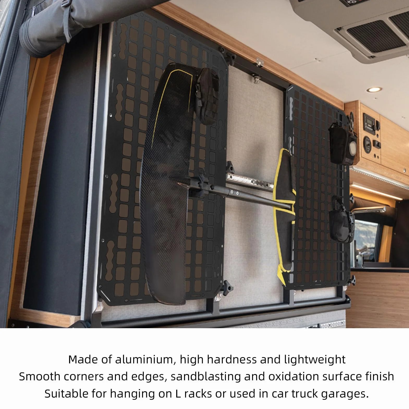 Tbest L Track Molle Panel Aluminiowy Organizer do Samochodów SUV Pickupów RV Lekkie Akcesoria do Zawieszania Tablica Przechowywania