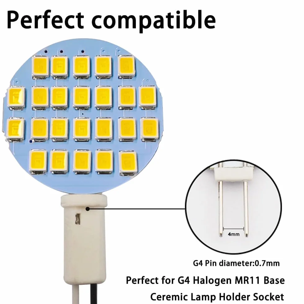 GRV Wymienna żarówka halogenowa 24-2835smd 24-2835smd SUPER jasne światło RV camping - samochód dolna szafka sufitowa DC12V ciepła biel opakowanie 10 szt