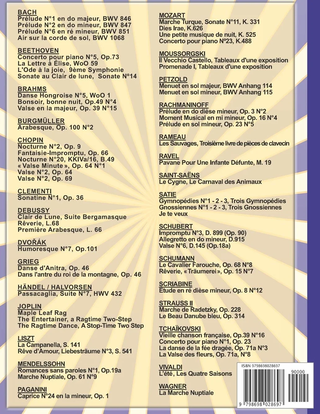 Le Grand Répertoire de Piano Classique: 70 partitions de Chopin, Bach, Beethoven, Brahms, Debussy, Mozart, Mendelssohn, Rachmaninoff, Schubert, Schumann, Tchaïkovski etc.