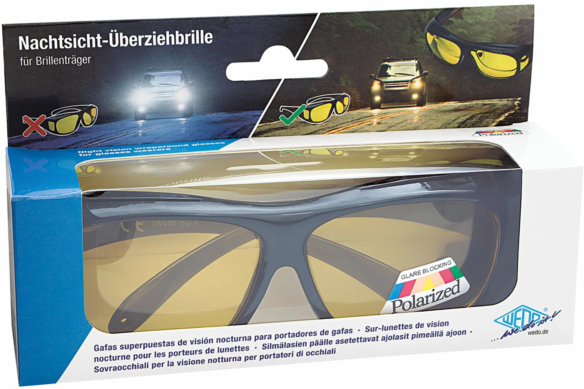 Wedo 27147599 Okulary do Jazdy Nocą, Czarny