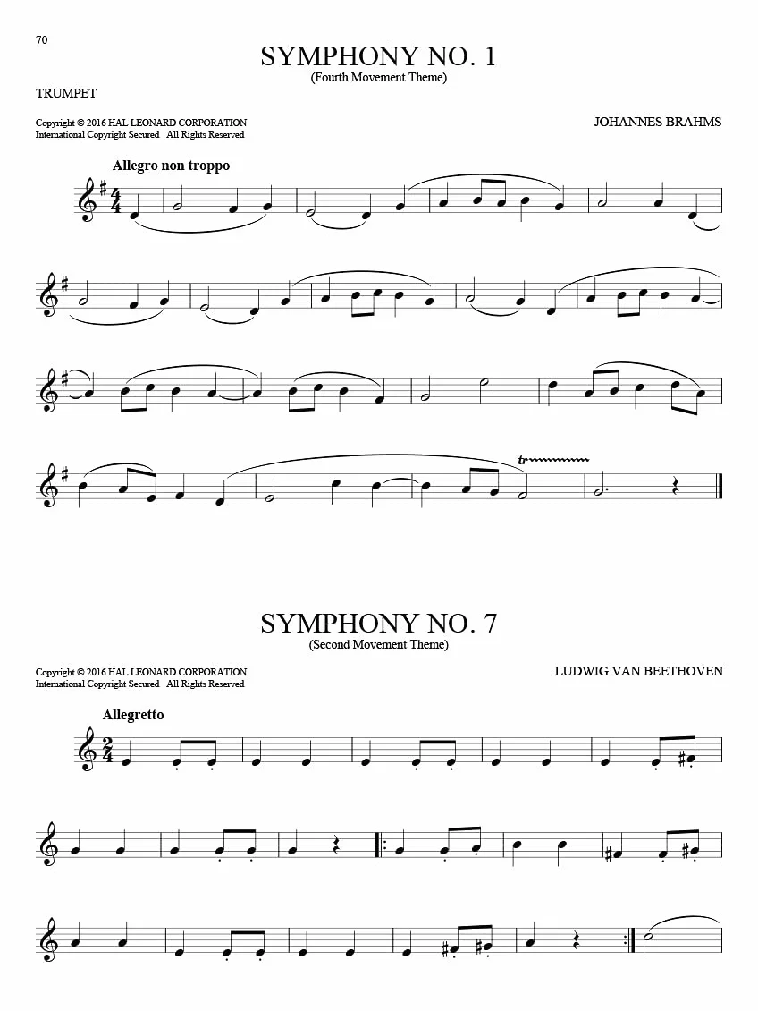 101 classical themes for trumpet trompette