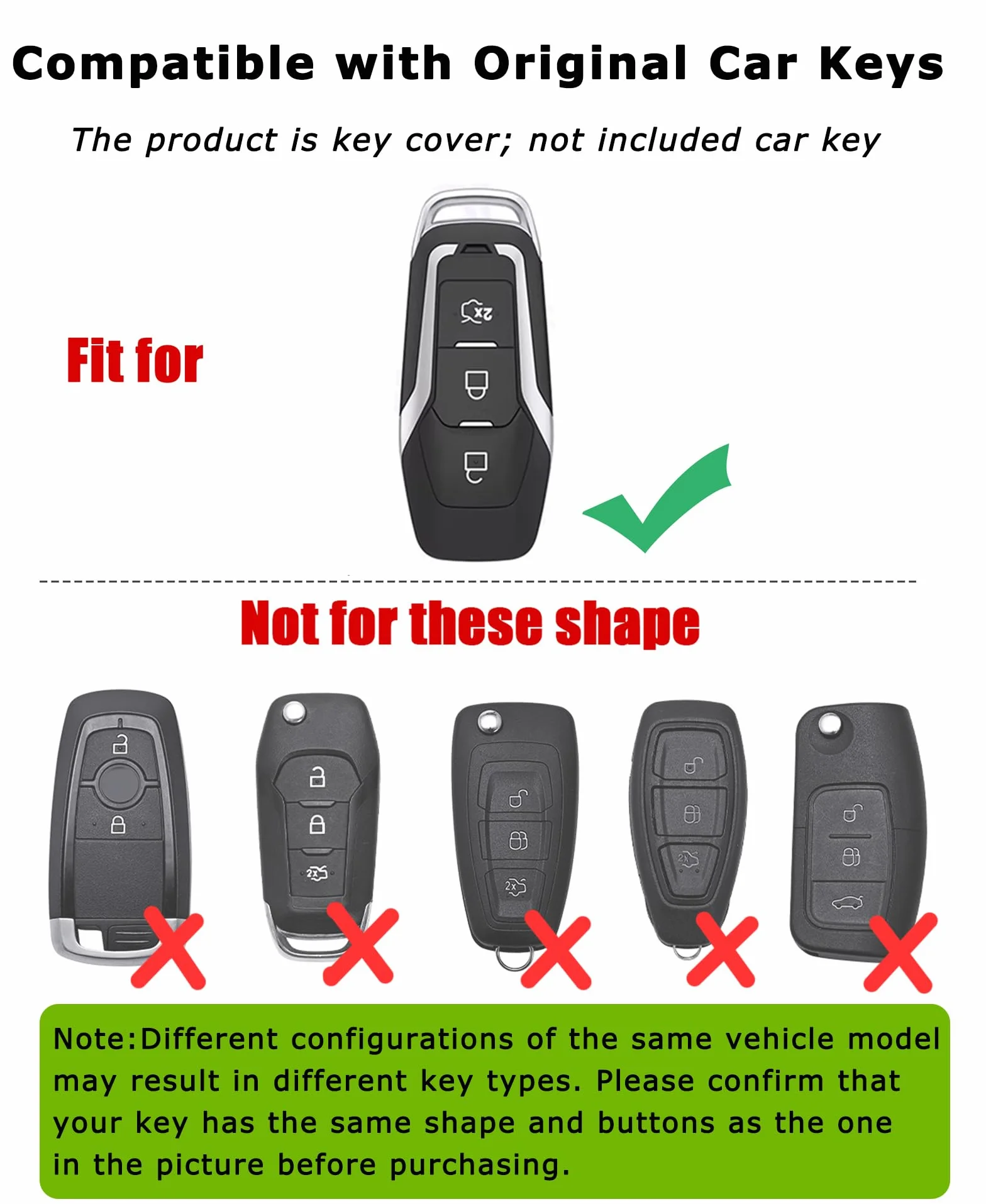 Etui ochronne na kluczyki Ford S-Max 2016 Mondeo MK5 Edge Mustang Galaxy metalowe włókno 3 przyciski