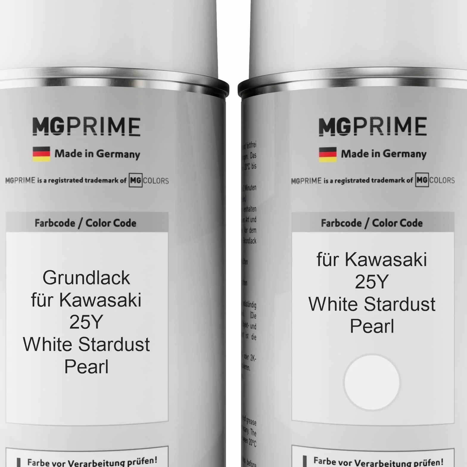 MG PRIME Lakier do motocykli Spray Can 400ml Kawasaki 25Y White Stardust Pearl Base Coat Clear Lacquer
