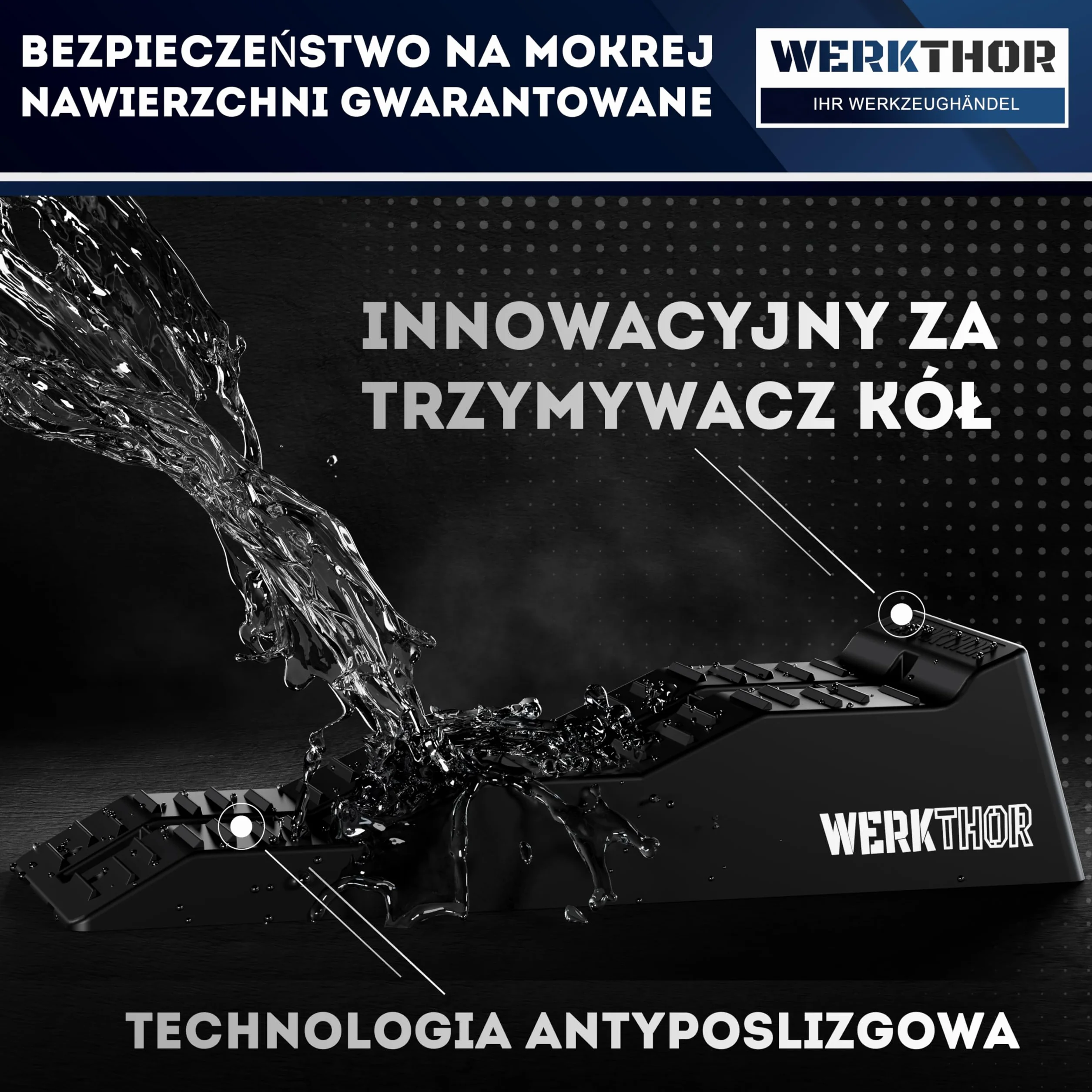 WERKTHOR Kliny najazdowe do przyczepy kempingowej, zestaw 2 sztuk, wytrzymałe kliny najazdowe zapewniają maksymalną przyczepność [< 13,5 t], kliny najazdowe do przyczep kempingowych i przyczep – kliny