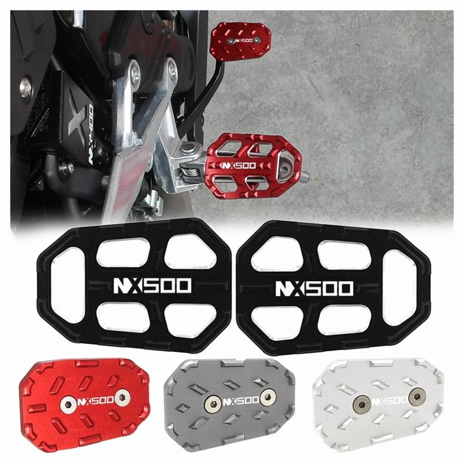 Pedały Motocyklowe H&ONDA NX500 NX 500 2025 Podnóżki Przednie Tylne Dźwignia Hamulca Nożnego Czarny