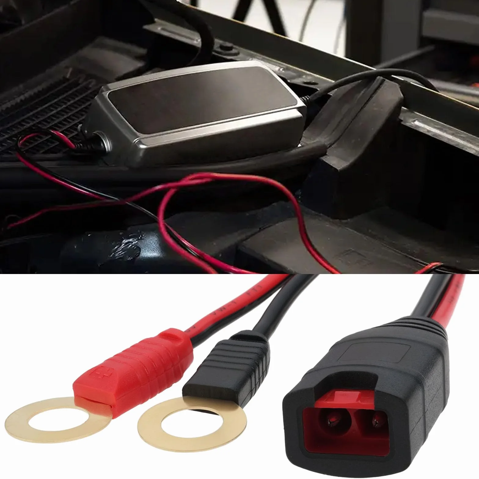 1 szt. GC008 do M10 oczkowe przewody zaciskowe wiązka przewodów inteligentnych ładowarek do akumulatorów kabel przedłużający do M10 (3/20.3 cm) rozmiar otworu kompatybilny z modelami G750