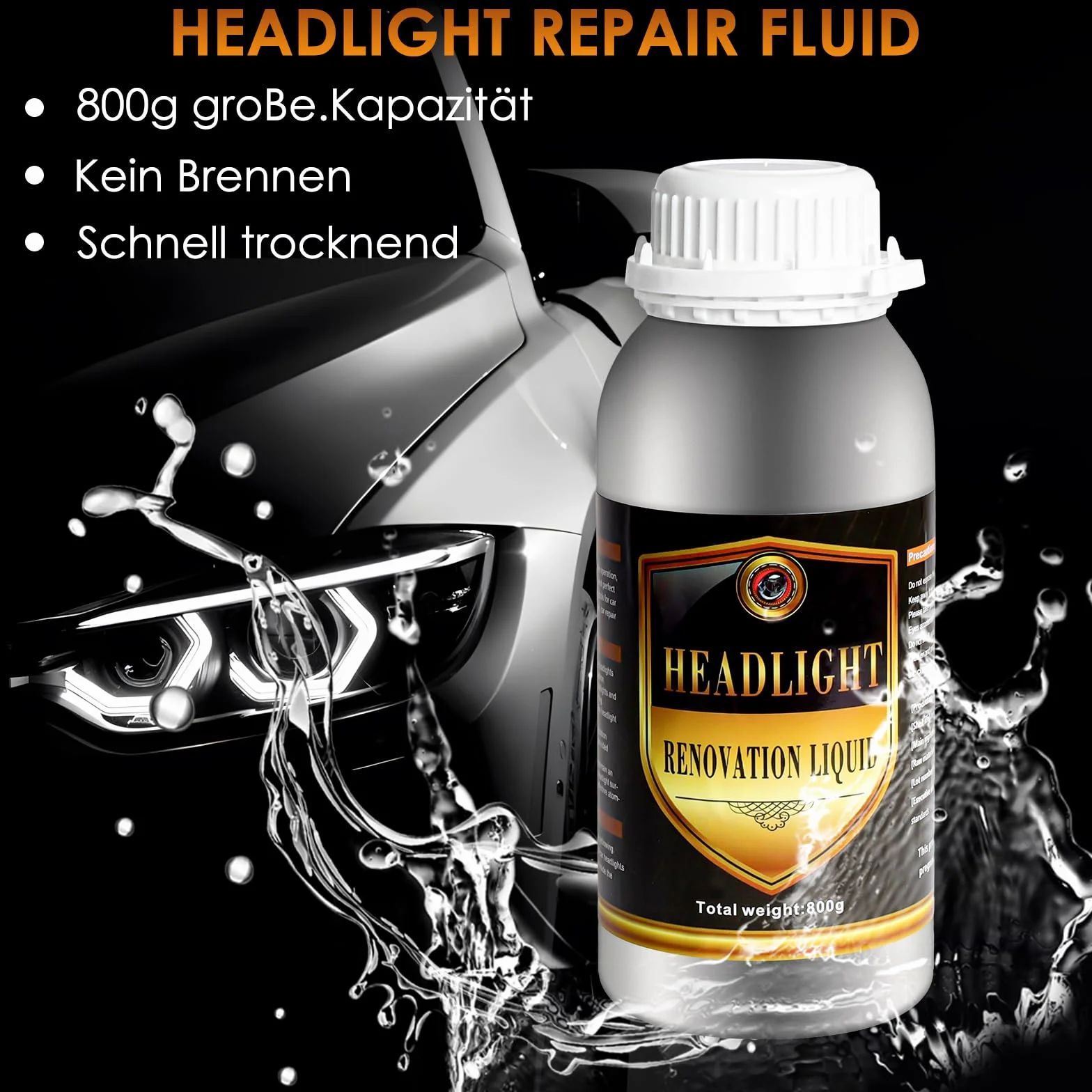 Zestaw do przygotowania reflektorów, 800 g, zestaw do polerowania reflektorów, zestaw naprawczy do reflektorów Headlight Restoration Kit do żółknięcia, utleniania