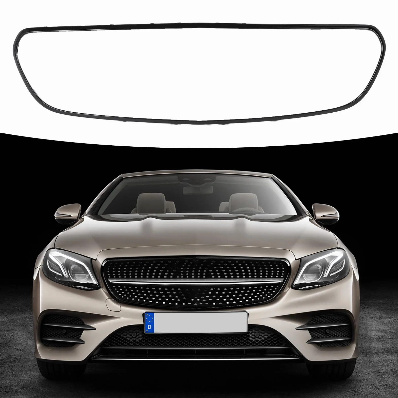 Osłona Osłony Grilla, Nakładka Zastępcza Wykończenia 2138850200 dla Klasy E W213 C238 AMG Line Pre-Facelift. Bezpośrednie Referencje OE, łatwa Instalacja, Stylowa (czarny