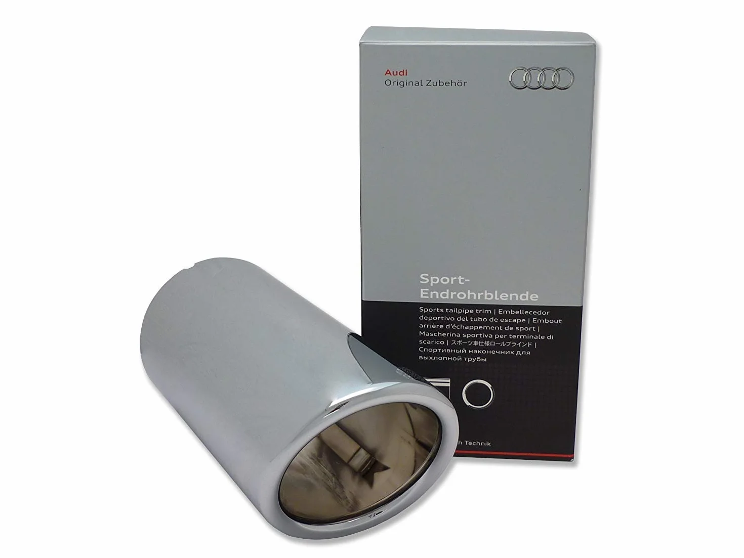 Audi 8P0 071 771 8P0071771 Sportowa osłona rury wydechowej do pojedynczej rury wydechowej lewa srebrna chromowana