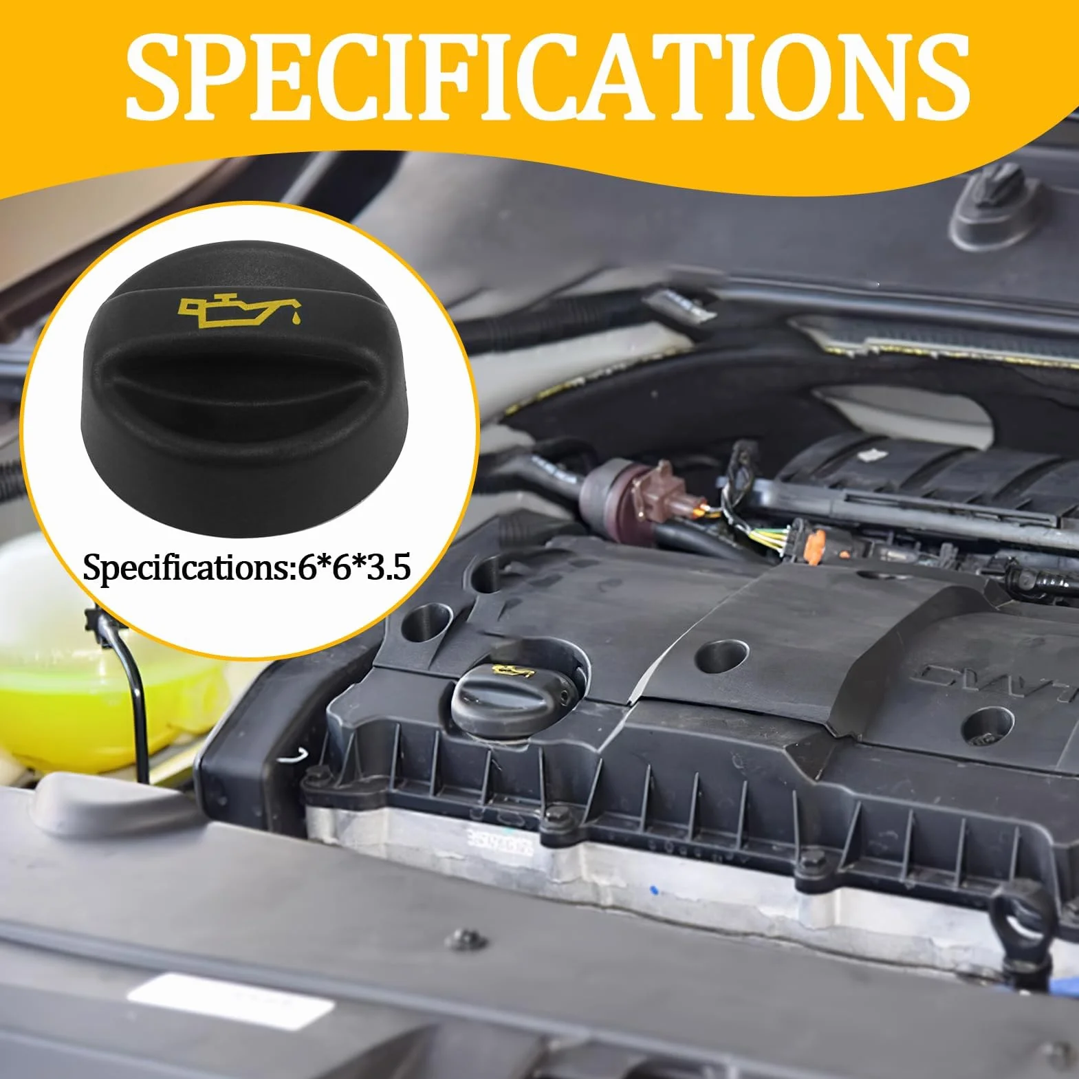 Pokrywa wlewu oleju silnikowego do Peugeot 207 208 301 308 508 2008 3008 5008 Partner Vivaro C B-max C-max Fiesta – wysokiej jakości zapasowa pokrywa do króćca wlewu oleju silnikowego