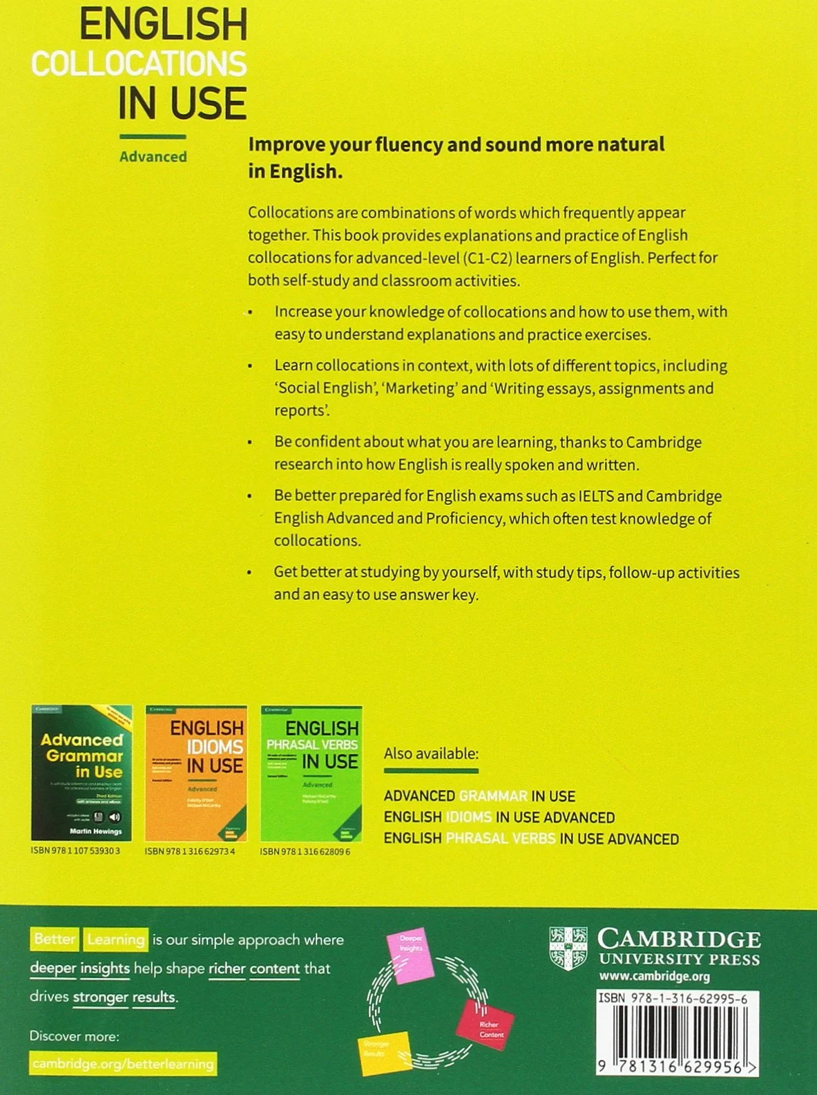 English Collocations in Use Advanced Book with Answers: How Words Work Together for Fluent and Natural English