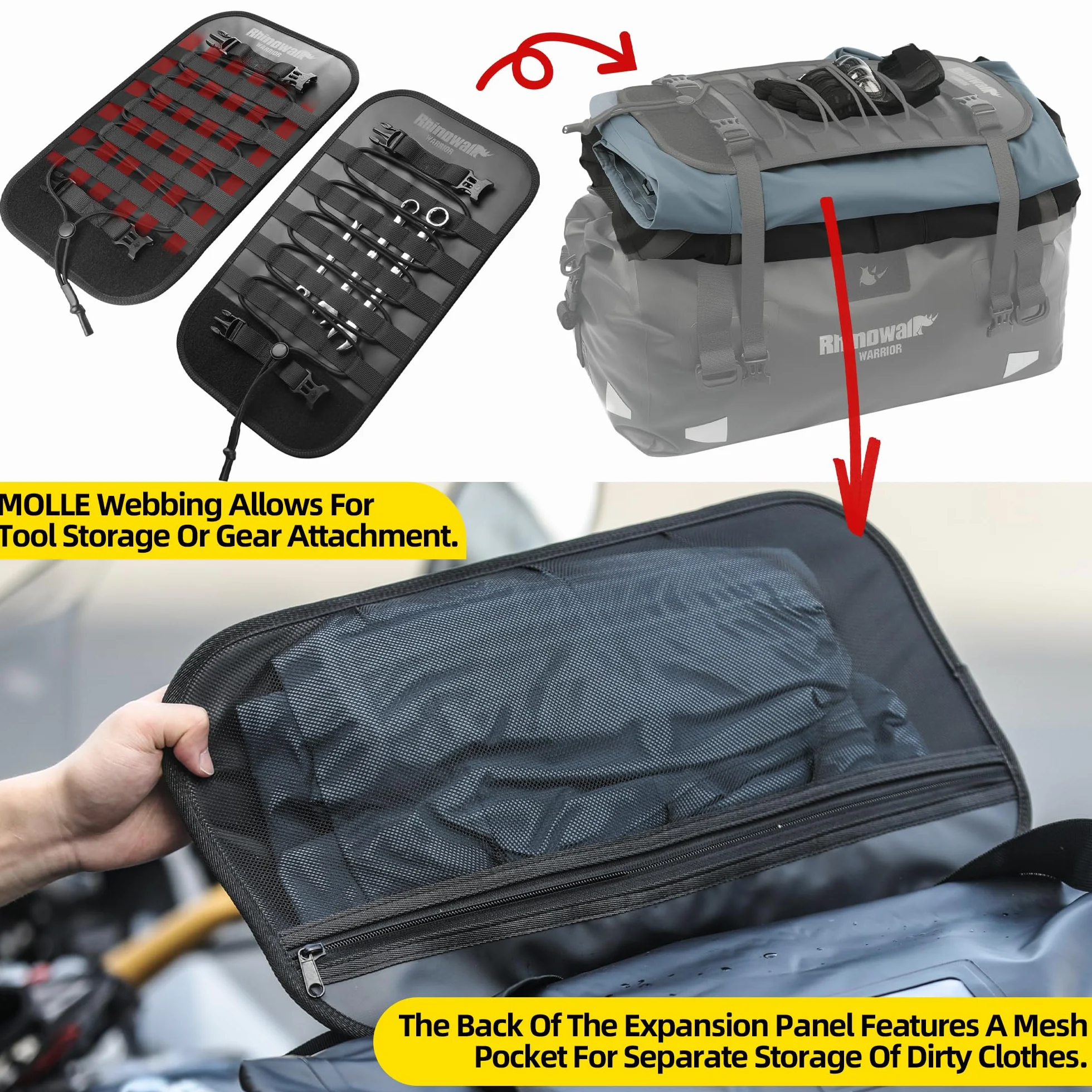 Rhinowalk Wodoodporna torba motocyklowa 20 l czarna