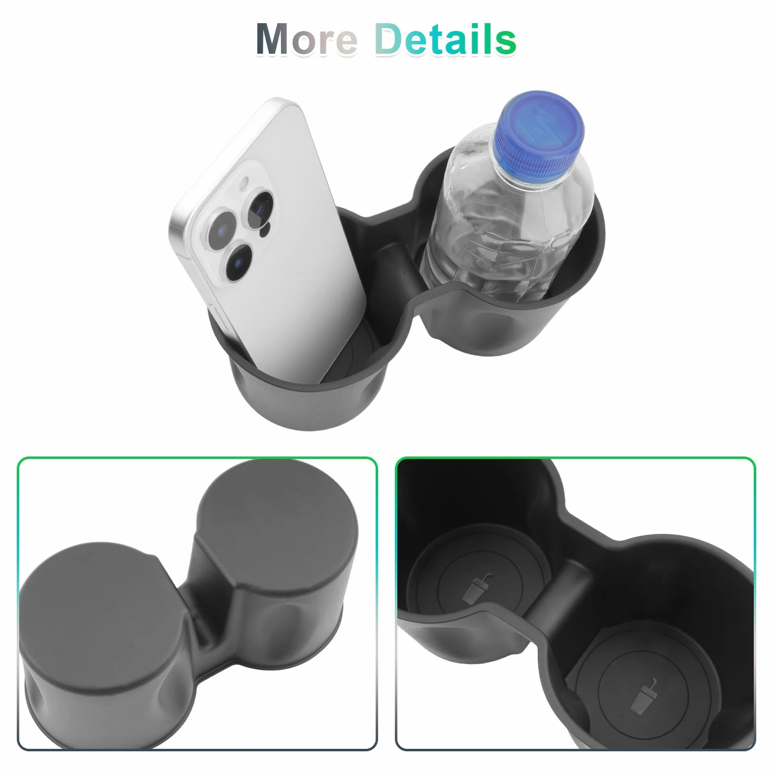GAFAT Uchwyt na Napoje do Tesla Model Y Juniper Standard 2025 2026/ Model 3 Highland 2024-2026, Uchwyt na Nowego Kubki Konsoli Środkowej z Miękkiej Gumy TPE, Tesla Y 2025 Accessoires, Antypoślizgowy
