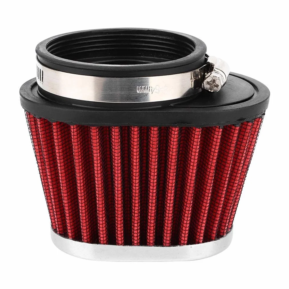 Qiilu Filtr powietrza motocyklowego, głowica grzybka, filtr powietrza do silnika, akcesoria zamienne (60 mm)