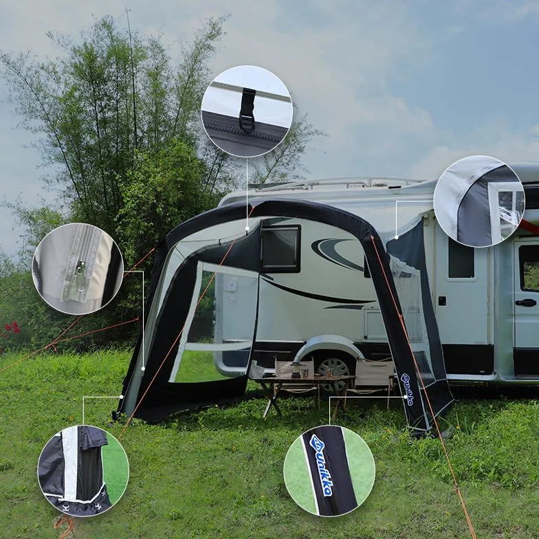 Wanderer nadmuchiwana ochrona przed słońcem do przyczep kempingowych, kompatybilna z Thule Fiamma (450 x 240 cm)