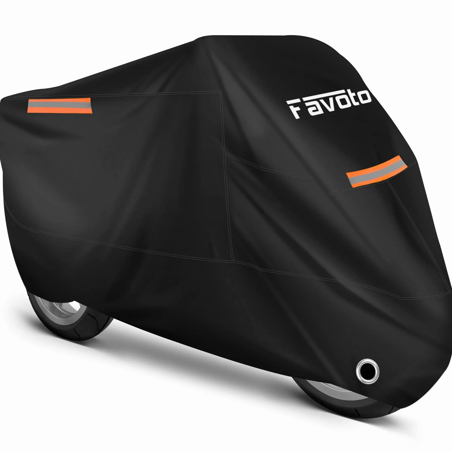Favoto Pokrowiec na motocykl, wodoodporny, outdoorowy pokrowiec na motocykl, tkanina Oxford 210T, odporna na promieniowanie UV, zarysowania, żaroodporna, z paskiem odblaskowym, do skutera, motoroweru,
