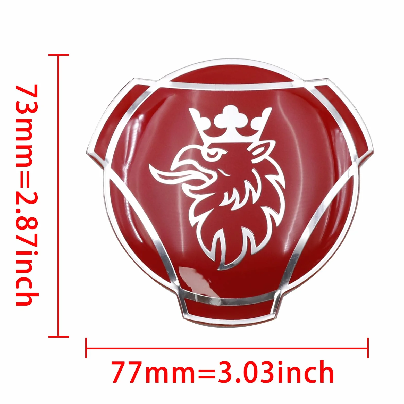 4 sztuki Griffin aluminiowe naklejki do ciężarówki Scania kołpaki środkowe koła znaczek emblemat naklejka pokrywa (czerwony i srebrny)