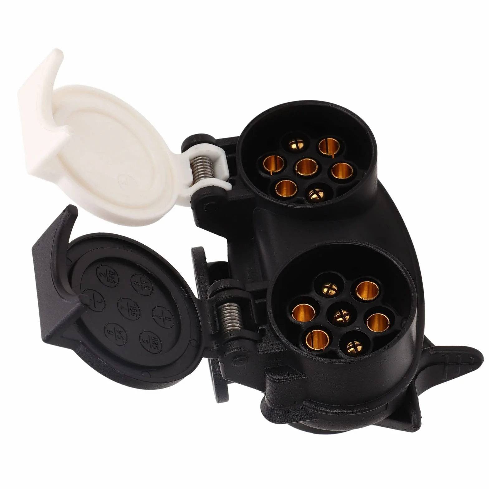 Adapter do Konwersji Gniazda Przyczepy, 13-pinowy na 7-pinowy Adapter Wtyczki Przyczepy Adapter do Konwersji Wtyczki z Podwójnym Gniazdem dla Wszystkich Wtyczek Przyczepy