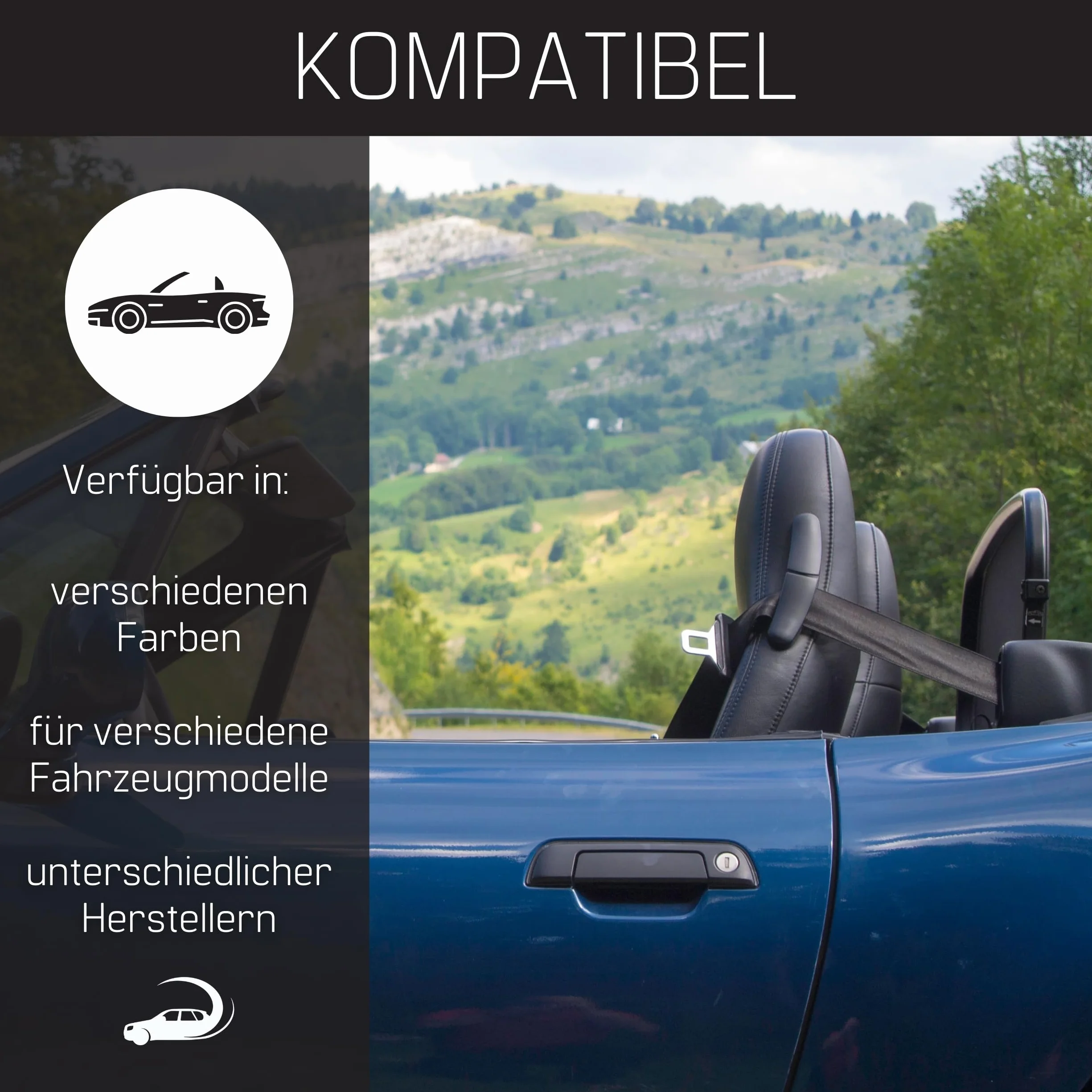 Deflektor wiatru BMW E64 6er 2004-2010 Czarny szybkozłącze