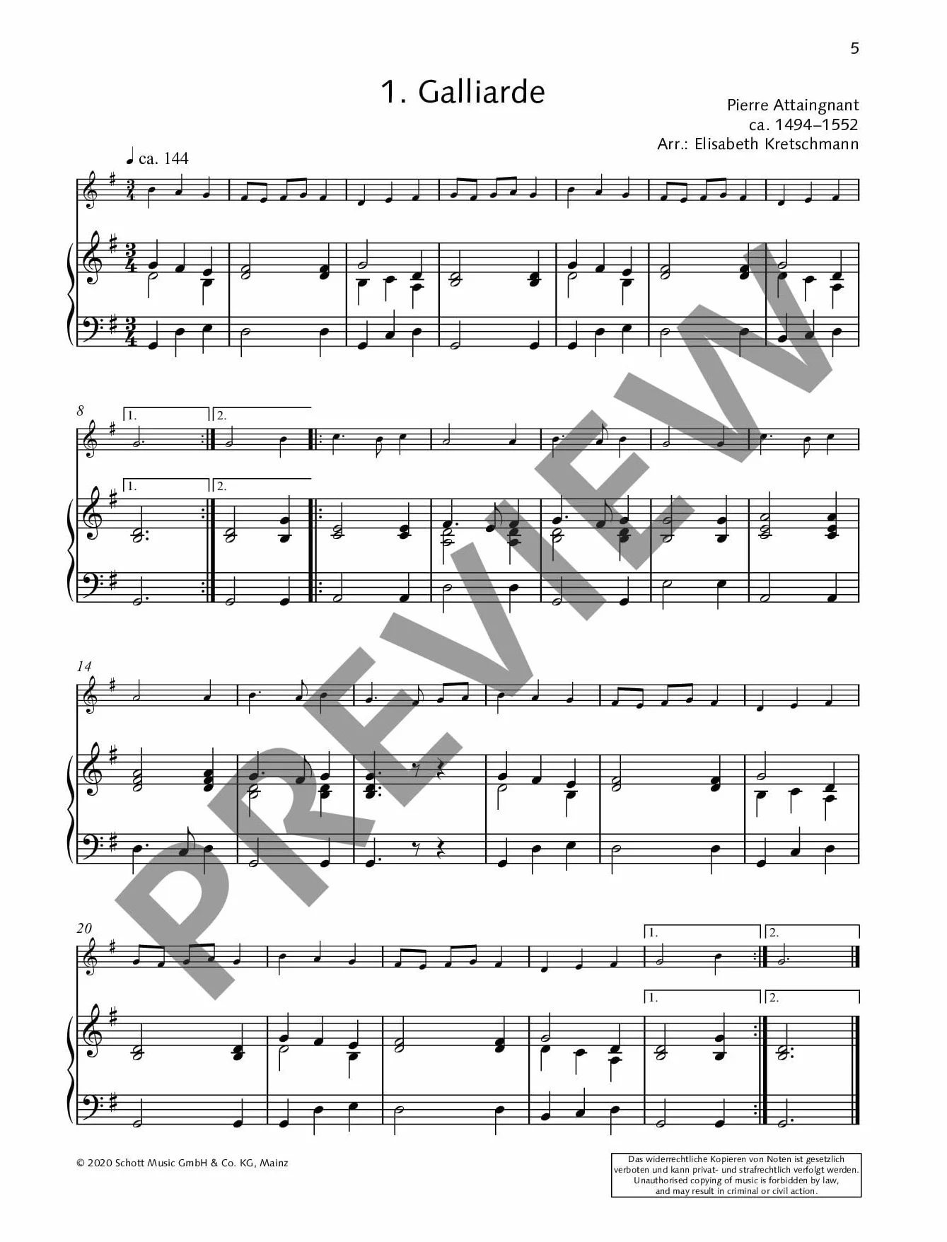Easy Concert Pieces: 30 Pieces from 5 Centuries. Vol. 1. descant recorder and piano.