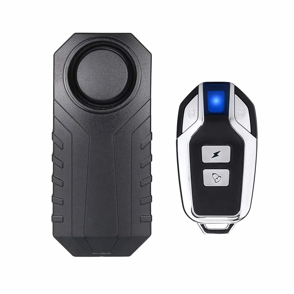 Mengshen Bezprzewodowy alarm antykradzieżowy do roweru, motocykla, wodoodporny IP55, 113 dB, czarny