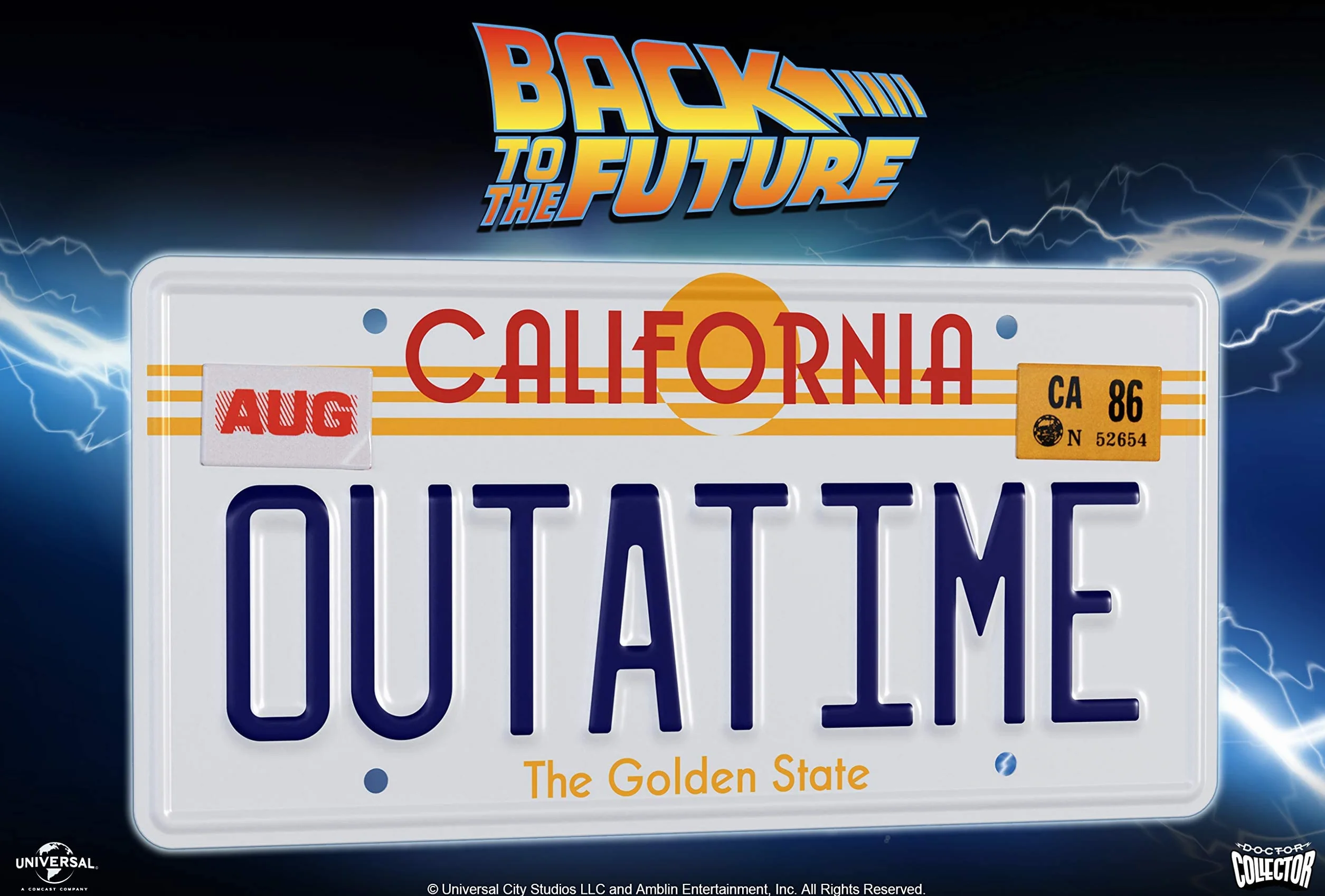 Doctor Collector Collectable Outatime Back to The Future Replika tablicy rejestracyjnej
