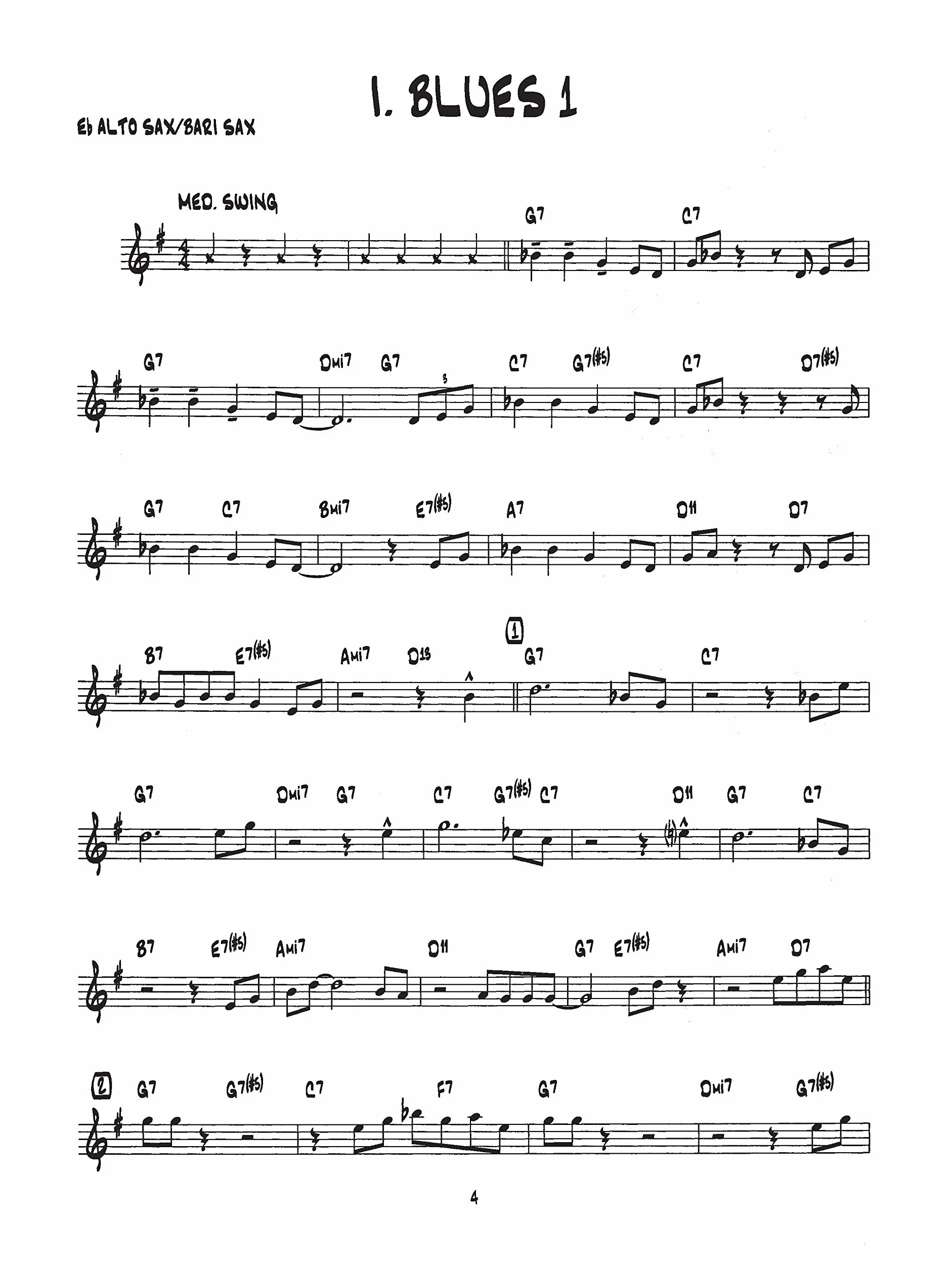 15 easy jazz blues funk etudes, eb instruments: E-Flat Instruments (Book & Online Audio)