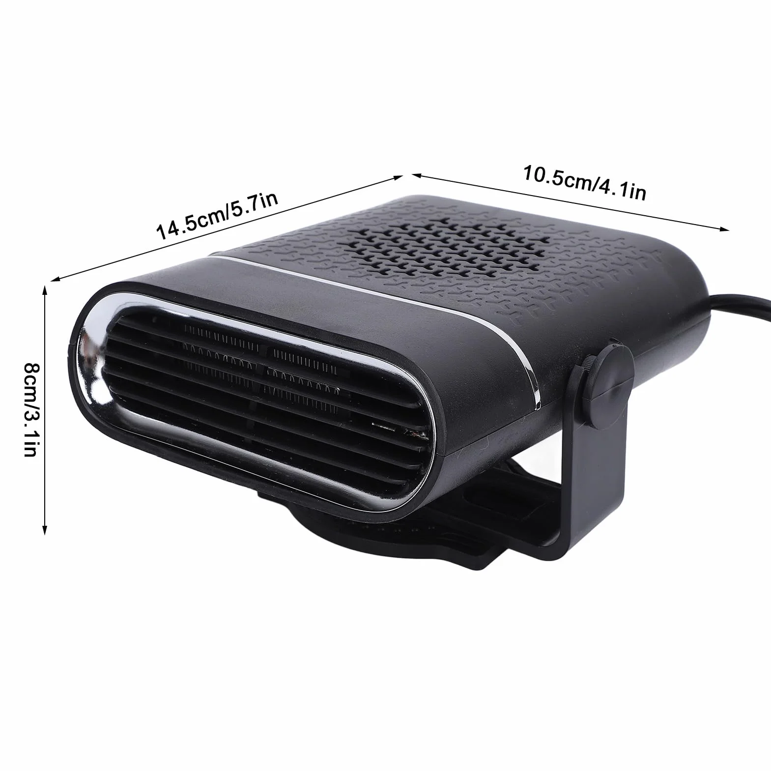 Odszraniacz Samochodowy, Przenośny Wentylator Odmgławiający 150 W Odmrażacz Przedniej Szyby Dużej Mocy o Dużej Mocy Odmgławiacz ze Stojakiem Stabilny Wentylator Nagrzewnicy (12V)