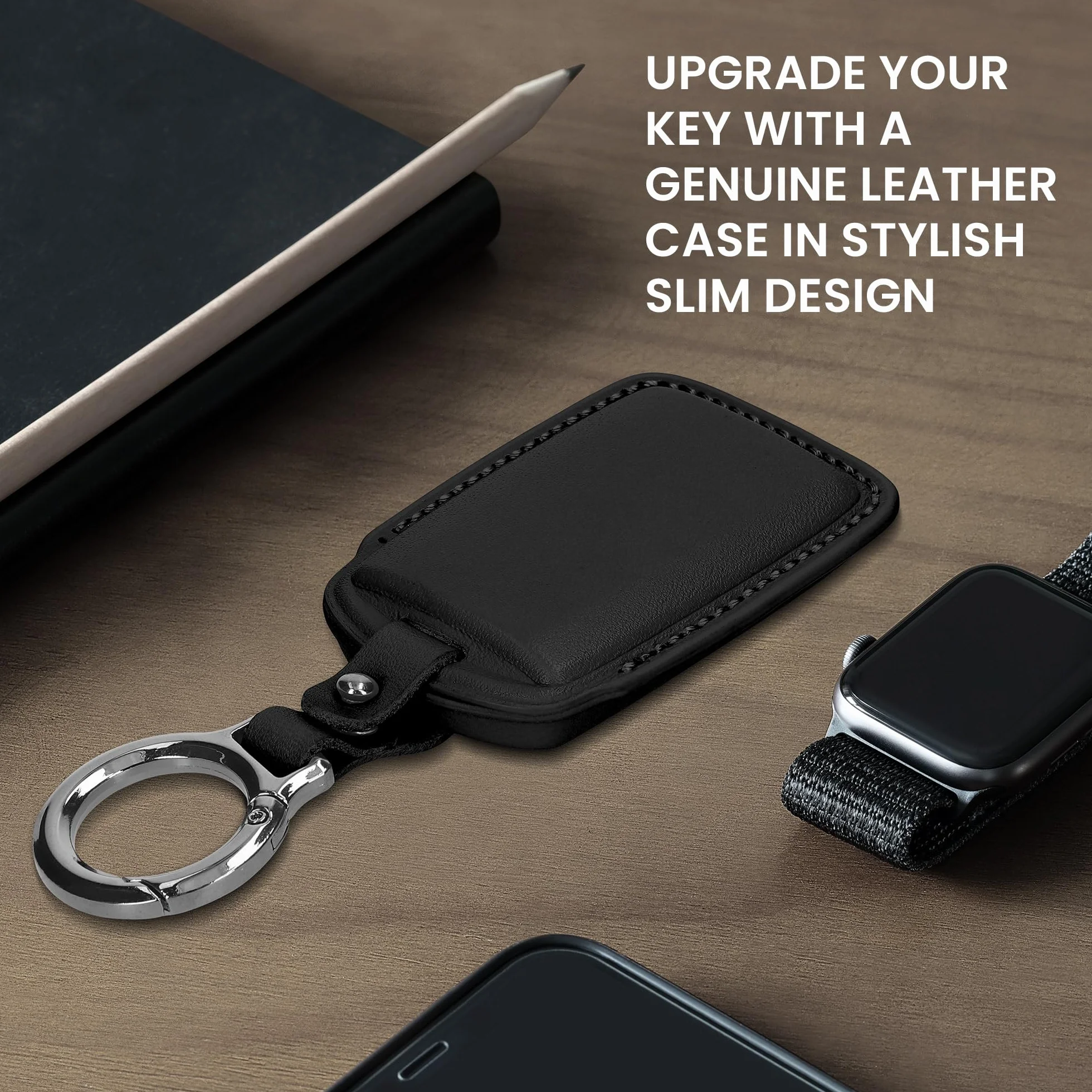kwmobile Skórzane etui ochronne na kluczyki samochodowe, premium, kompatybilne z Mazda 3 przyciski, CX30, CX50, CX60, CX90, MX-30, etui na klucze, czarne